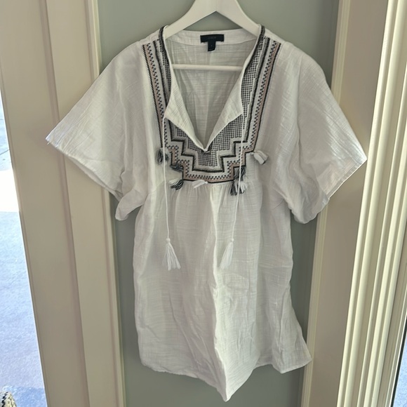 J. Crew Embroidered Tassel Beach Tunic - Picture 3 of 5